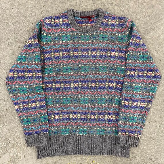 Vintage Chaps-Ralph Lauren Sweater Retro 1980s Pr… - image 4