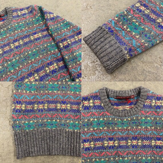 Vintage Chaps-Ralph Lauren Sweater Retro 1980s Pr… - image 5