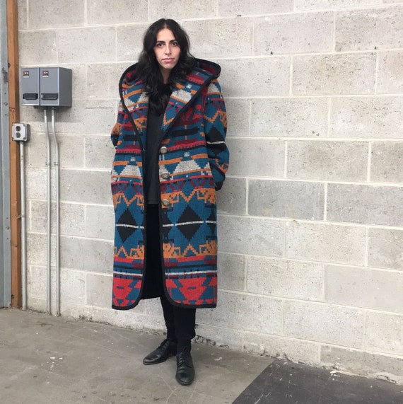 Vintage Coat Retro 1980s Jofeld + Southwestern + H