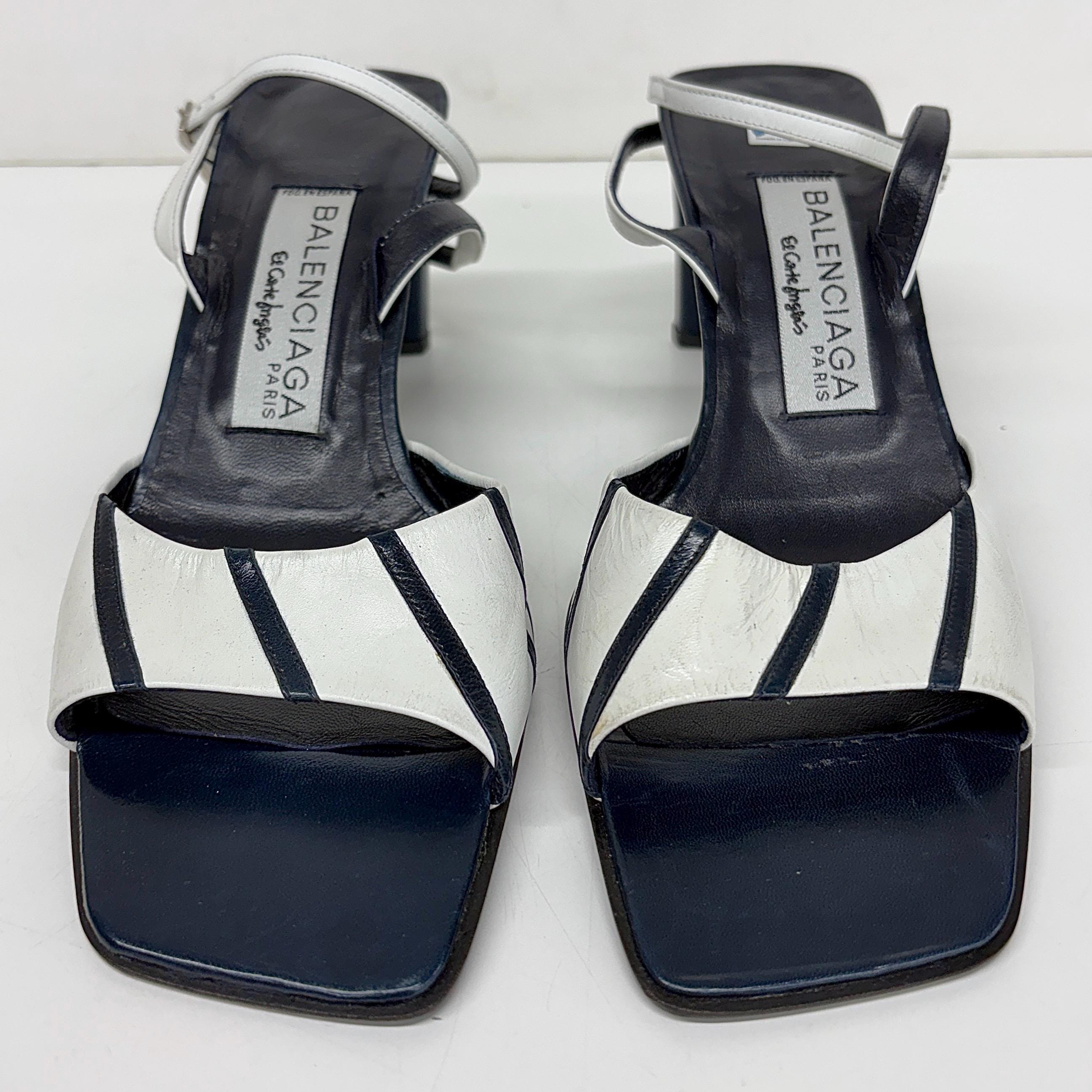 Vintage Balenciaga Paris Strappy Sandals 1990s Retro Womens Size