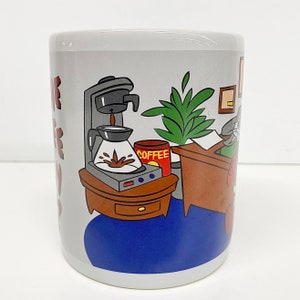 Vintage Bugs Bunny Mug Retro 1990s XL Size Is The Coffee Ready Yet White Ceramic Looney Tunes Cartoon Warner Brothers Studio image 4