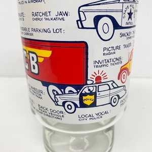 Vintage CB Jargon Pint Glass Retro 1970s Mid Century Modern Glass XL Size Barware Drinking On The Road Lingo Novelty Kitchen image 6