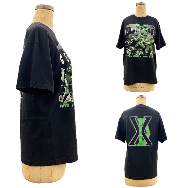 Vintage D Generation X Wrestling Tee 1990s Retro Size Large Unisex WWF Are You Ready For the X Black Cotton Graphic T-Shirt image 2