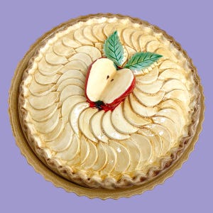 Vintage Apple Pie Keeper Retro 1980s Farmhouse + Ceramic + Plate with Lid + Round + 2 Pieces + Baking + Serving Dessert + Kitchen Storage