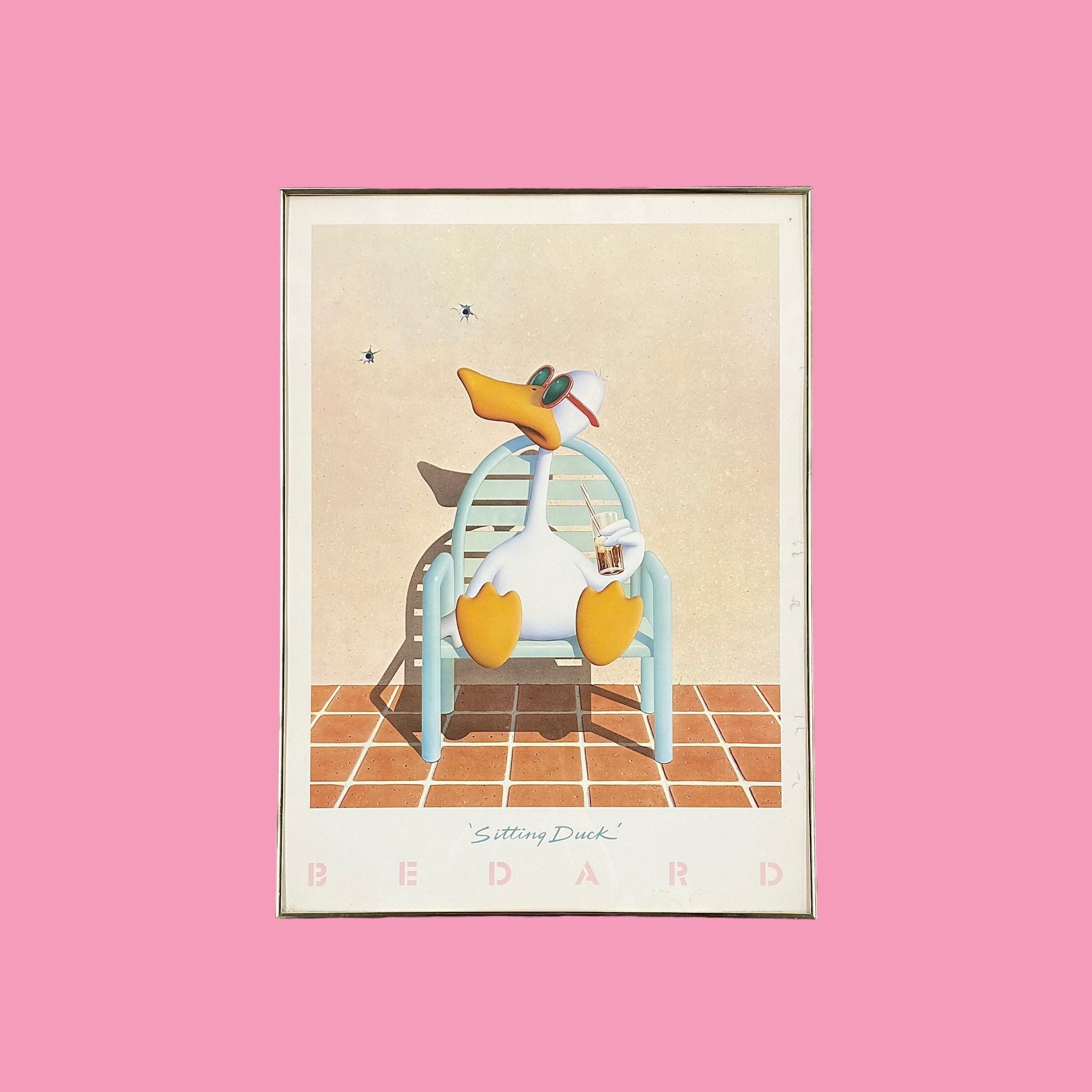 MICHEL BEDARDマイケルベダード ジグソーパズル レトロ Vintage Sitting Duck Lithograph 1980s Retro Size 31x23