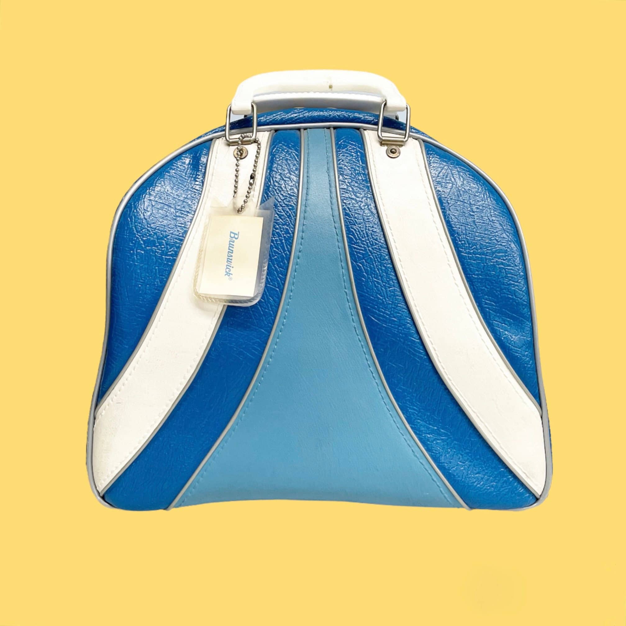 Vintage Bowling Bag Retro 1980s Brunswick + Wind Jammer + Blue and