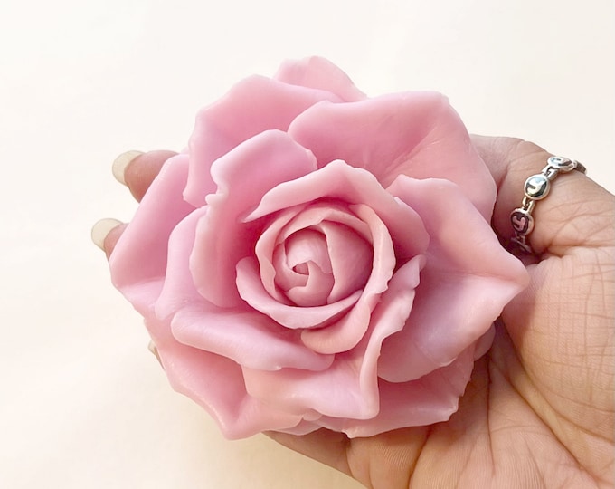 3D rose bloom soap mold. large rose silicone mold, floral mold. rose mold. #rose soap mold, melt and pour rose mold, handmade soap mold