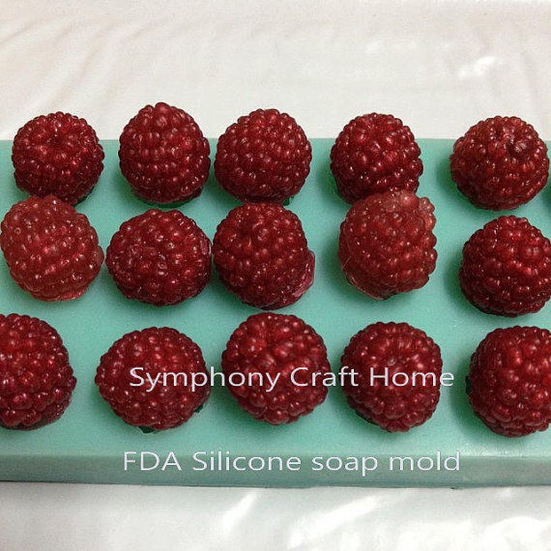 Raspberries silicone mold,fruit mold, berries silicone mold, embed fruit mold, raspberry mold, sugarcraft mold, fondant mold, resin mold image 1
