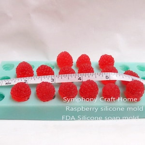 Raspberries silicone mold,fruit mold, berries silicone mold, embed fruit mold, raspberry mold, sugarcraft mold, fondant mold, resin mold image 5