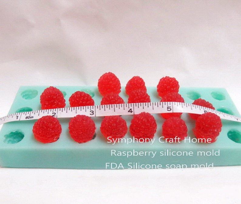 Raspberries silicone mold,fruit mold, berries silicone mold, embed fruit mold, raspberry mold, sugarcraft mold, fondant mold, resin mold image 5