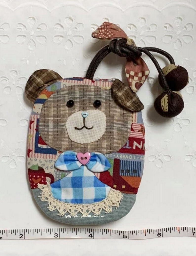 patchwork key cover Japanese cotton fabric cute handmade key holder Key holder patchwork cute bear key case gift handmade key cover