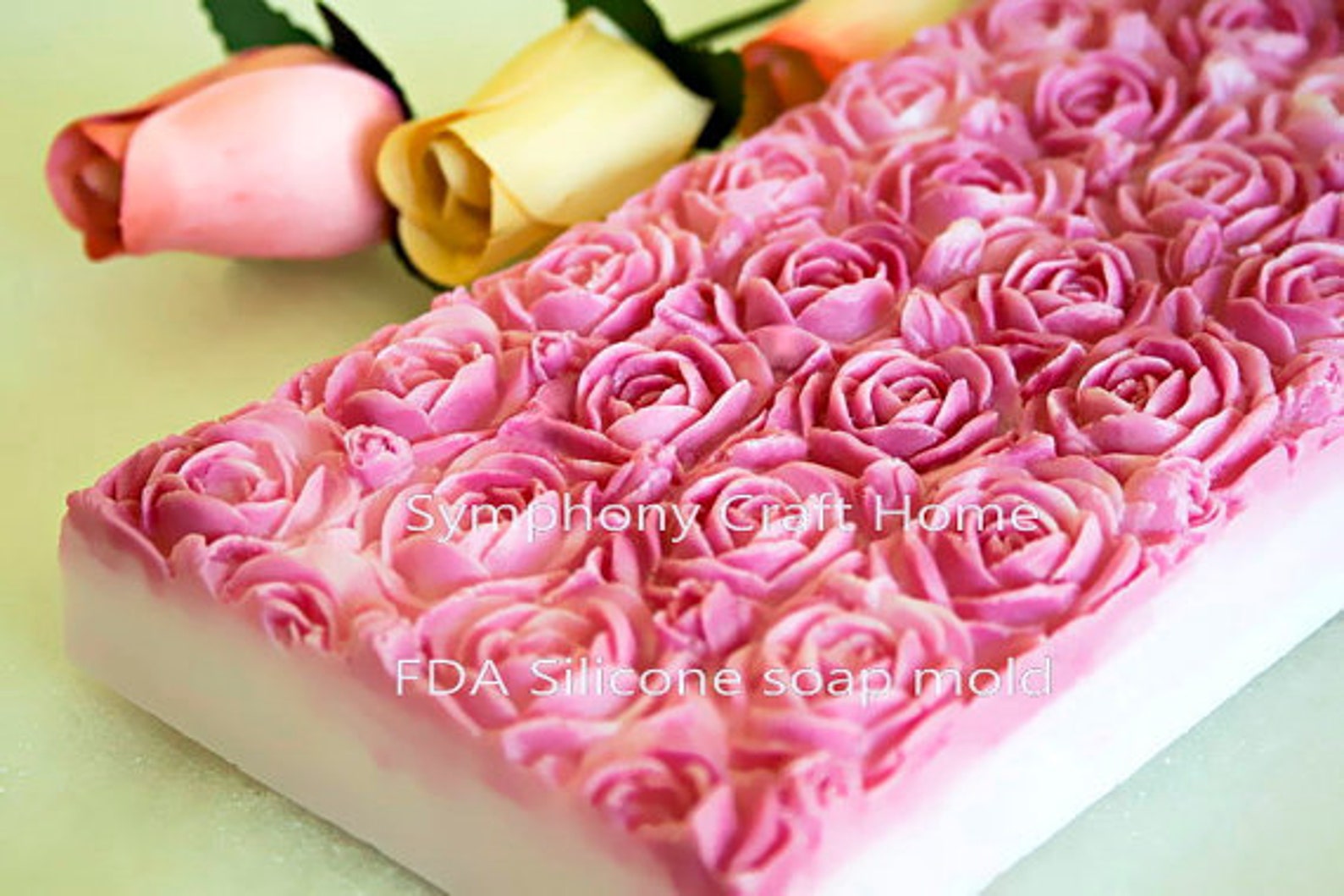 Rose Slab Silicone Mold Rose Soap Mold Rose Tray Molds Etsy