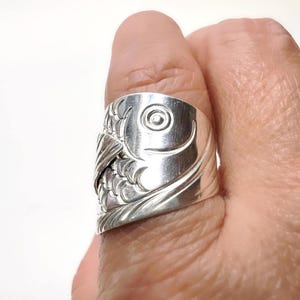 Silver fish ring, sterling silver fish ring, lucky fish ring, handmade fish ring, silver statement fish ring, silver jewelry, adjustable