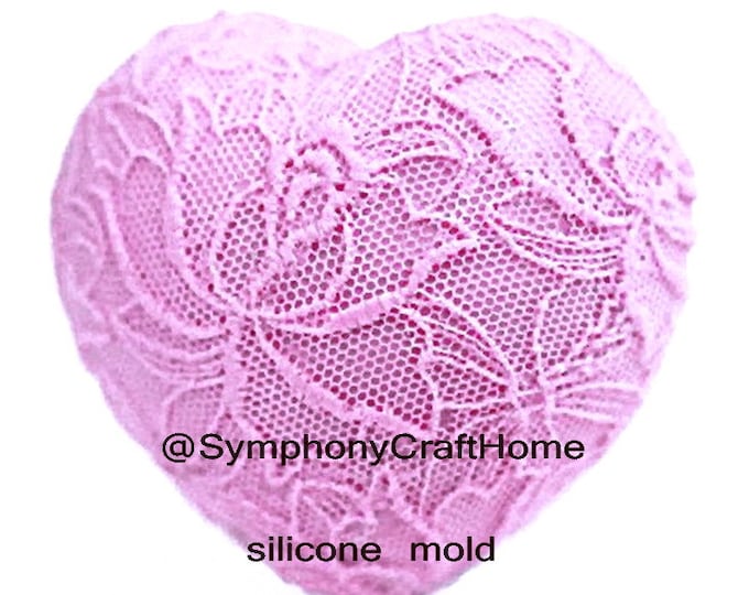 heart lace mold, heart mold, heart lace mold, silicone mold, wax mold, poly clay mold