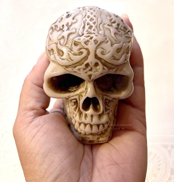 3D skull mold, #skull mold #Halloween mold silicone skull mold #soap mold  skull, Celtic skull, 3D skull candle mold resin mold