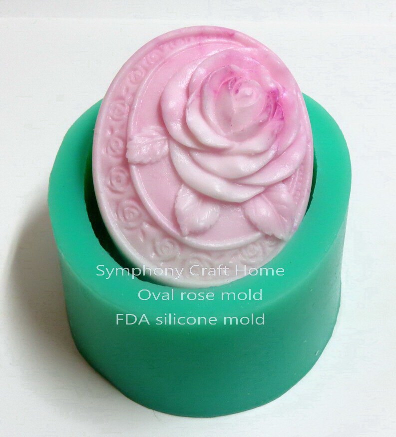 Rose With 3 Leaf Mold Soap Mold Silicone Mold Soap Etsy