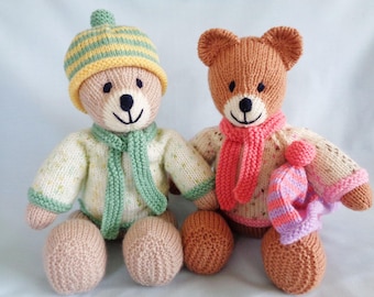 Teddy Bear Knitting Pattern, Instant Digital Download, Matty Bear, Knitted Teddy bear, Knitted Bear tutorial, English Language Pattern
