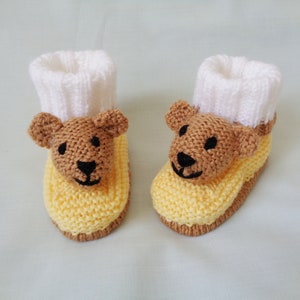 Baby Booties Knitting Pattern, Instant Digital Download, Teddy Bear Booties Pattern, Novelty Booties, English Language Pattern, image 4