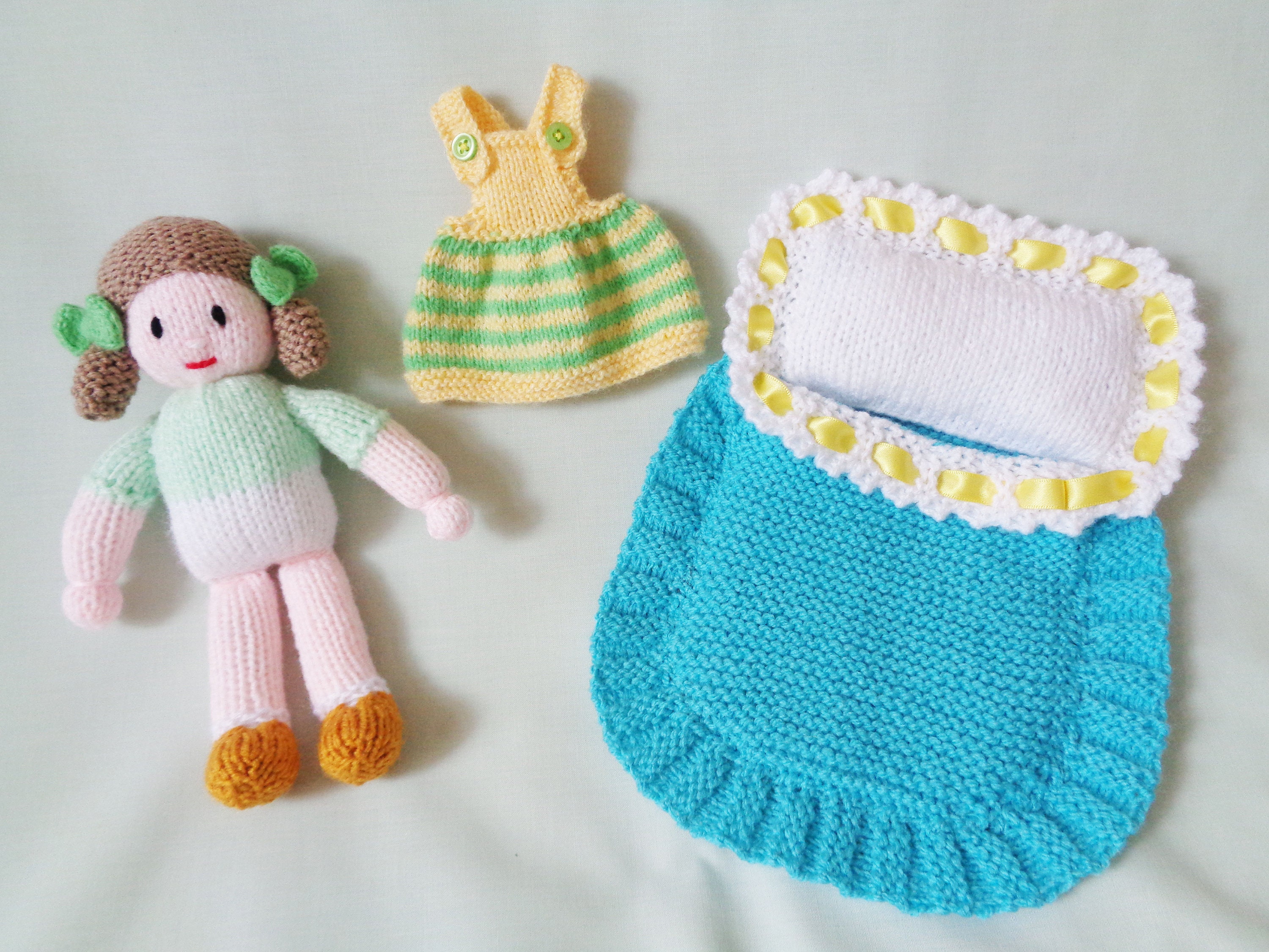 Doll Knitting Pattern Doll in Bed Sleeping Bag Knitting Etsy UK