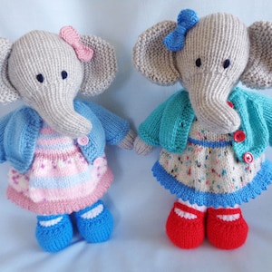 Elephant Knitting Pattern, Instant Digital Download, Knitted Elephant Pattern, Little Dazzler Elephant: Ella, English Language Pattern