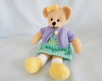 Teddy Bear Knitting Pattern, Instant Digital Download, Bethann Bear, Teddy bear making tutorial, Soft Toy English Language Pattern