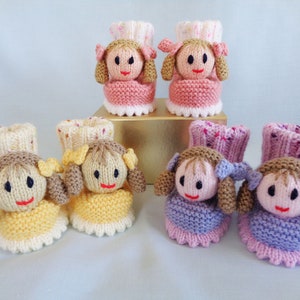 Doll Head Baby Booties Knitting Pattern (Instant Digital Download)