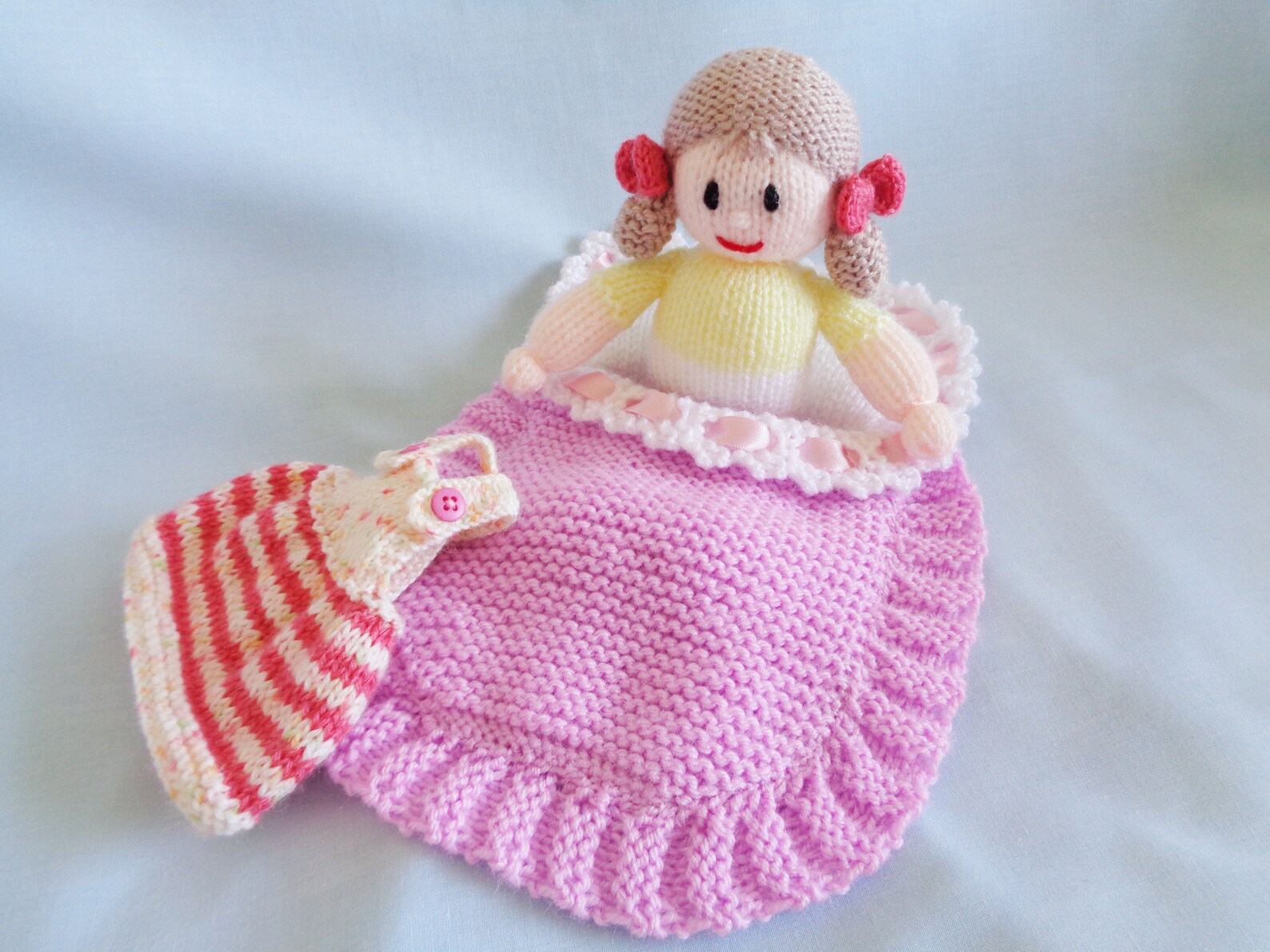 Doll Knitting Pattern Doll in Bed Sleeping Bag Knitting Etsy UK
