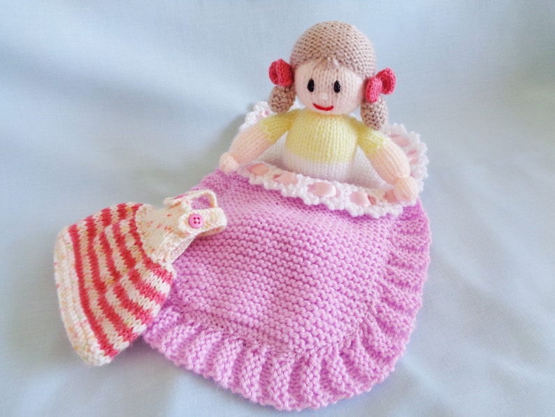 Doll Knitting Pattern Doll in Bed sleeping bag Knitting Etsy