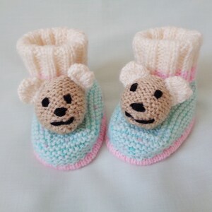 Baby Booties Knitting Pattern, Instant Digital Download, Teddy Bear Booties Pattern, Novelty Booties, English Language Pattern, image 8