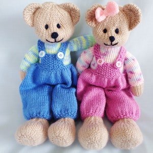 Teddy Bear Knitting Pattern, Instant Digital Download, Bethann and Bobby Bear, Teddy bear  tutorial, Soft Toy English Language Pattern