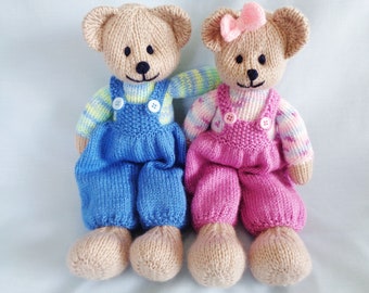 Teddy Bear Knitting Pattern, Instant Digital Download, Bethann and Bobby Bear, Teddy bear  tutorial, Soft Toy English Language Pattern