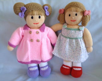 Doll Knitting Pattern, Instant Digital Download, Knitted Doll Pattern, Doll making tutorial, Veronica 4, English Language Pattern