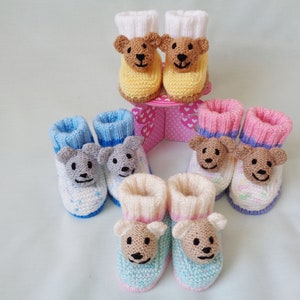 Baby Booties Knitting Pattern, Instant Digital Download, Teddy Bear Booties Pattern, Novelty Booties, English Language Pattern, image 5