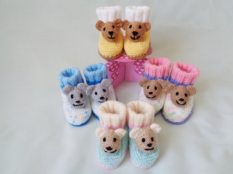 Baby Booties Knitting Pattern, Instant Digital Download, Teddy Bear Booties Pattern, Novelty Booties, English Language Pattern, image 5