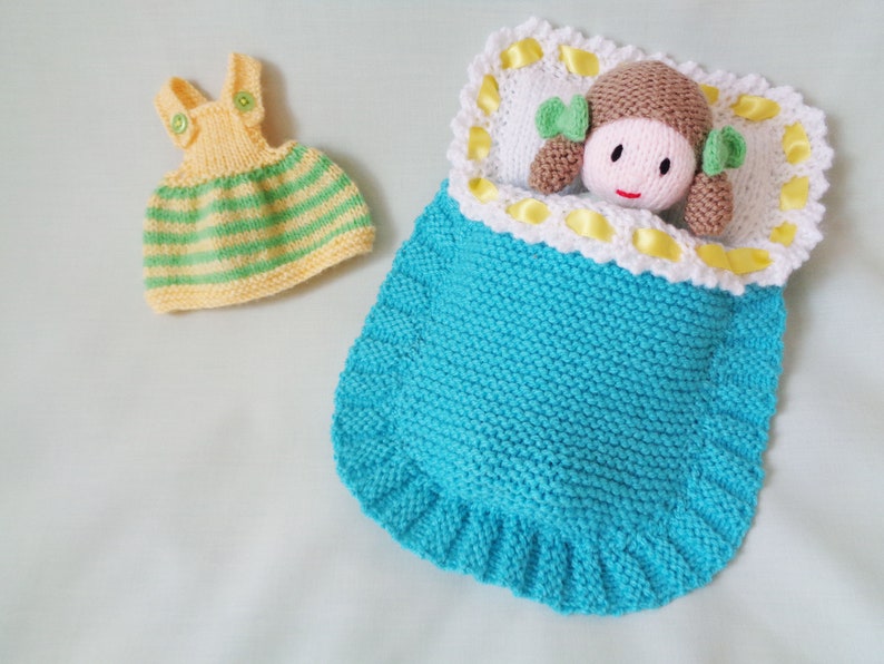 Doll Knitting Pattern Doll in Bed sleeping bag Knitting Etsy