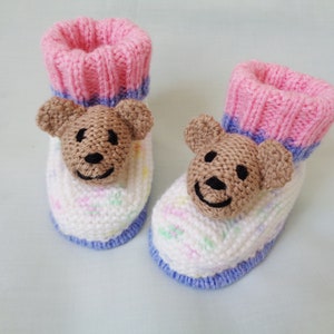 Baby Booties Knitting Pattern, Instant Digital Download, Teddy Bear Booties Pattern, Novelty Booties, English Language Pattern, image 2