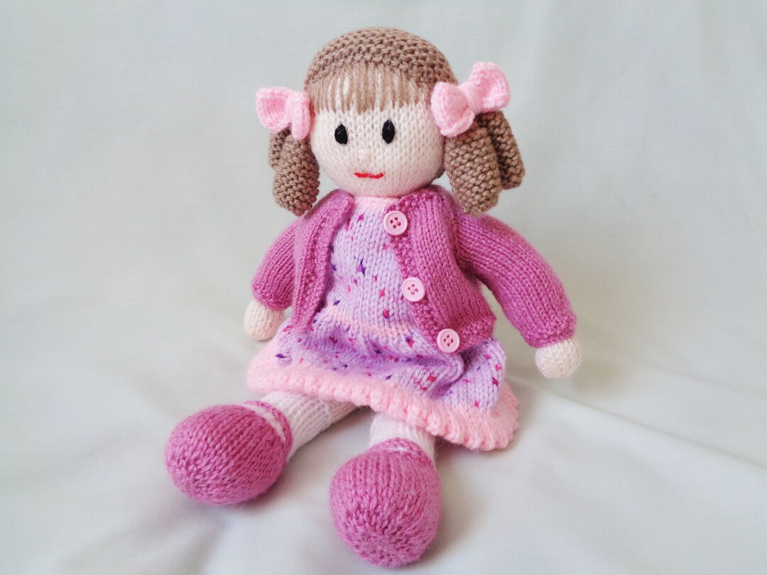 Doll Knitting Pattern, Instant Digital Download, Knitted Doll Pattern