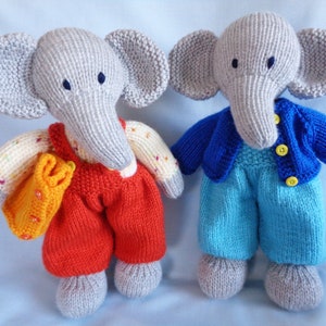 Elephant Knitting Pattern: Edwin, Knitted Toy with Clothes (Digital Download)