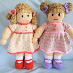 Doll Knitting Pattern: Veronica, 17-inch Doll with Dress (Digital Download) English Language Pattern