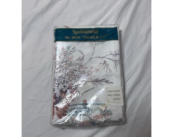 Vtg Springmaid Tranquility Set 2 King Size Pillowcases Floral Made In The USA