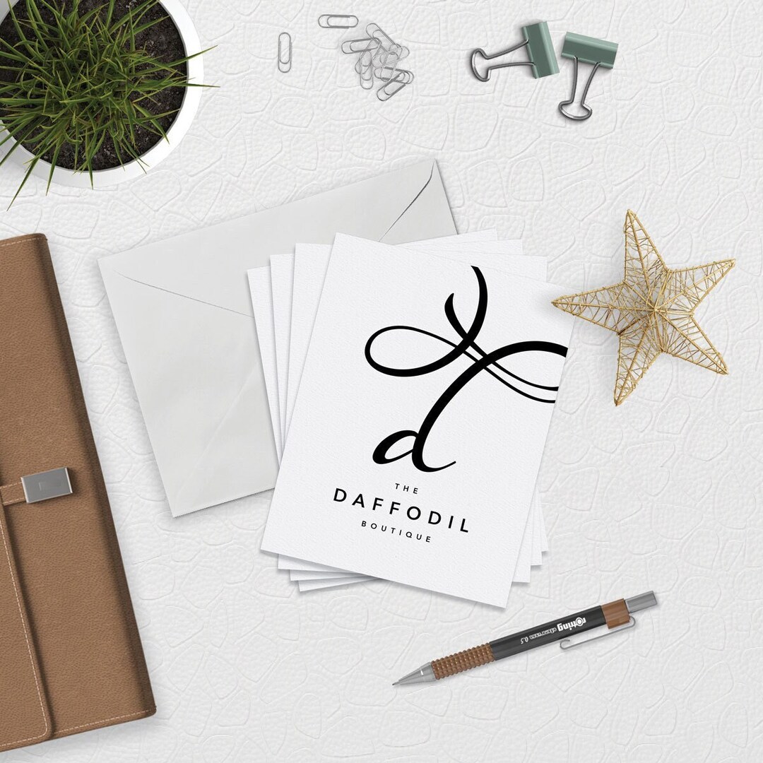 The Daffodil Boutique Note Card Printable, Blank Inside, Instant