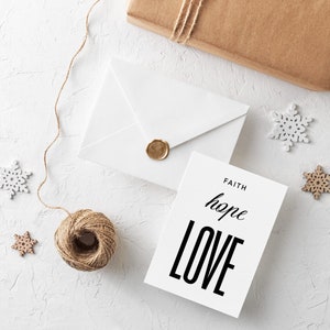 Glaube Hoffnung Liebe Minimalistische Sammlung Postkarten Printable Download