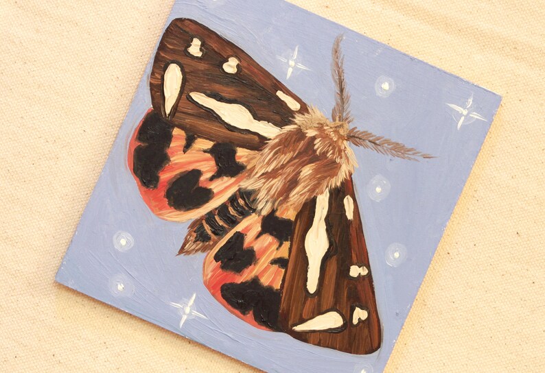 Moth - Original Oil Painting on Wood Panel - Etsy