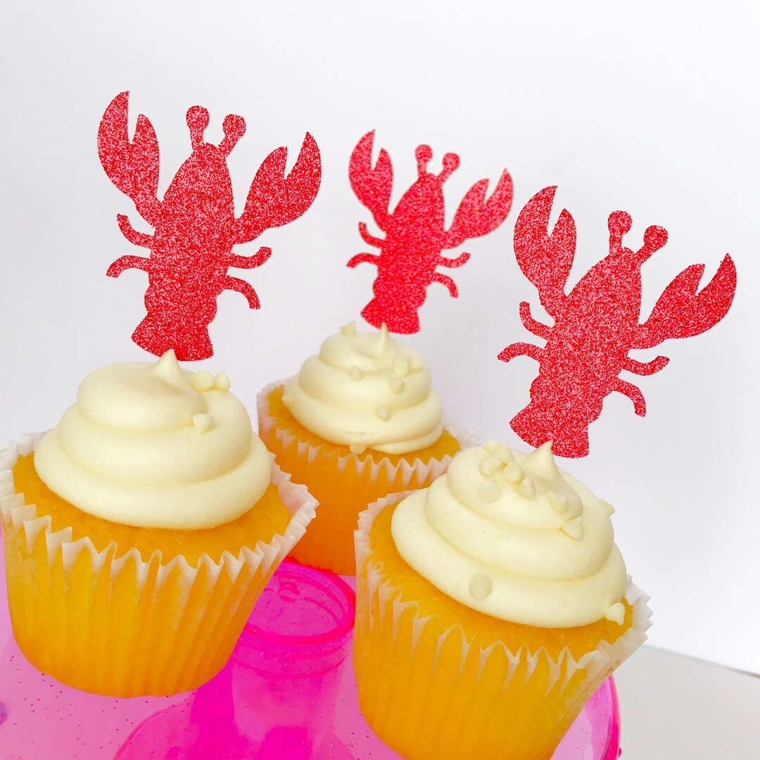 Lobster Cupcake Toppers Cupcake Toppers Summer Birthday - Etsy