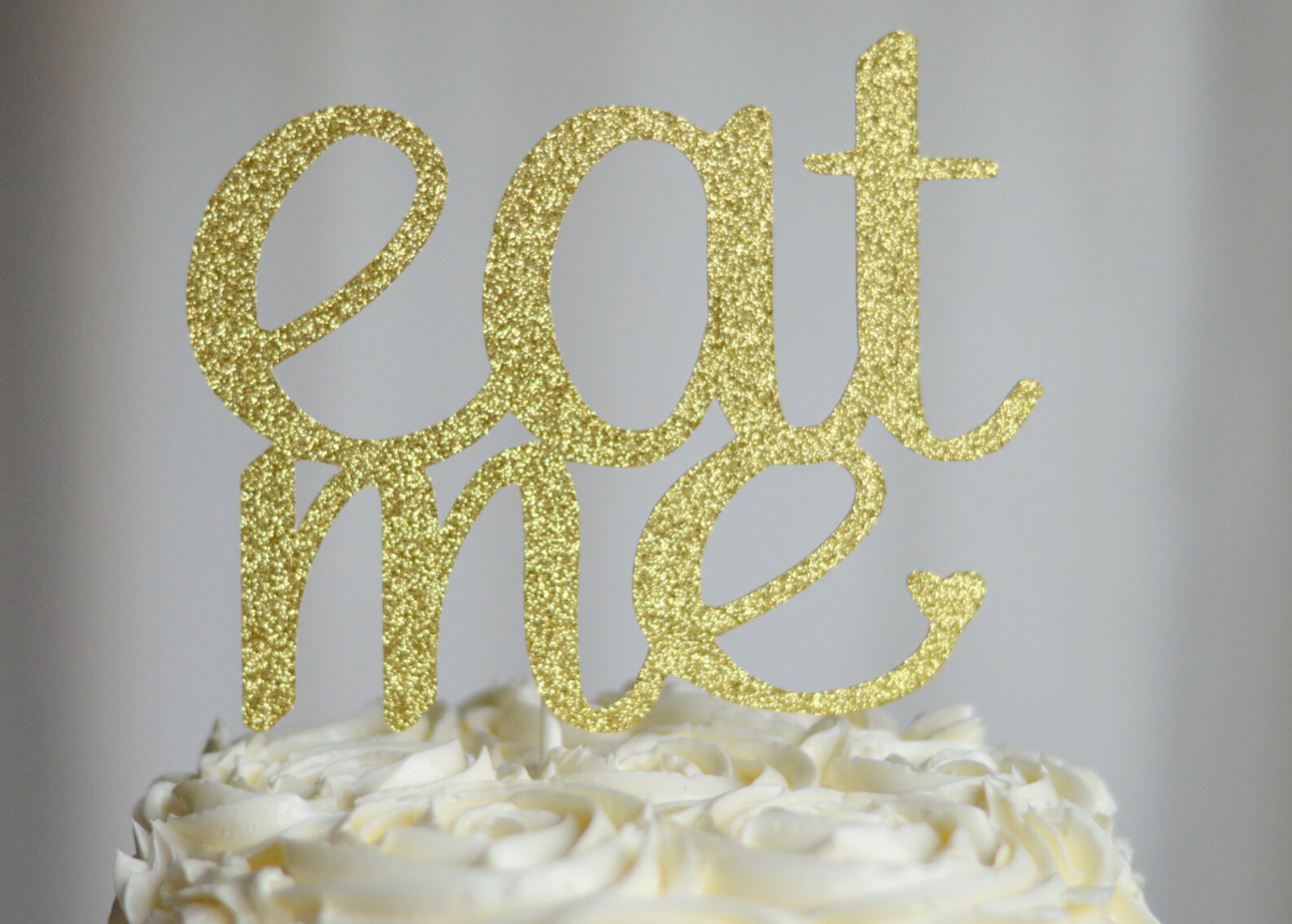 Eat Me Glitter Cake Topper Etsy