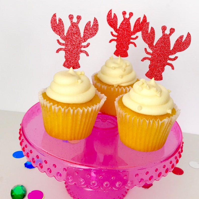 Lobster Cupcake Toppers Cupcake Toppers Summer Birthday | Etsy