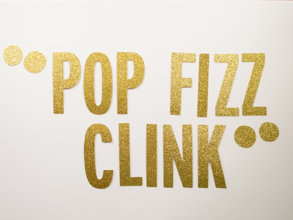 personalised banner gold glitter pop fizz clink banner party sparkly birthday