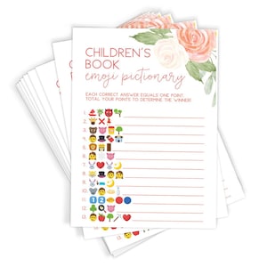 Digital Floral Emoji Guess Baby Shower Game | Spring Baby Shower Game | Instant Download | PRP-312