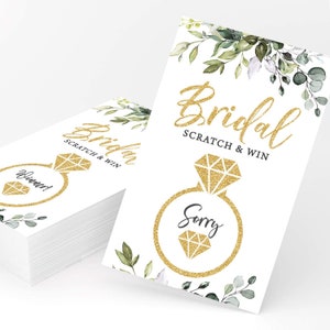 Who Has The Ring Raffle Bridal Shower Lottery Game Printed Scratch Off Cards, Set of 30, Eucalyptus PRP-101, PRP-100 Bild 5