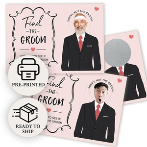 Who Has The Groom Raffle - Bridal Shower Lottery Game, Printed Scratch Off Cards, Set of 30